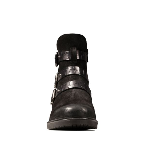 Clarks Womens Jenna Biker Ankle Boots Black | UK-1364078